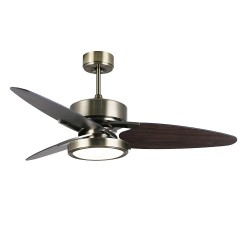 VENTILADOR DC CROSS 30W CUERO 3 ASPAS NEGRO/NOGAL 6VEL - Ventiladores - 2