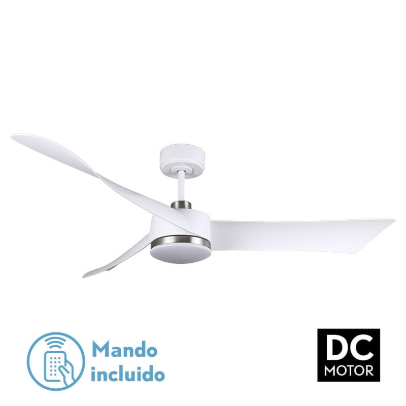 VENTILADOR DC TEMPEL 26W BLANCO/NIQUEL 3 ASPAS 132D 6VEL - Ventiladores - 1