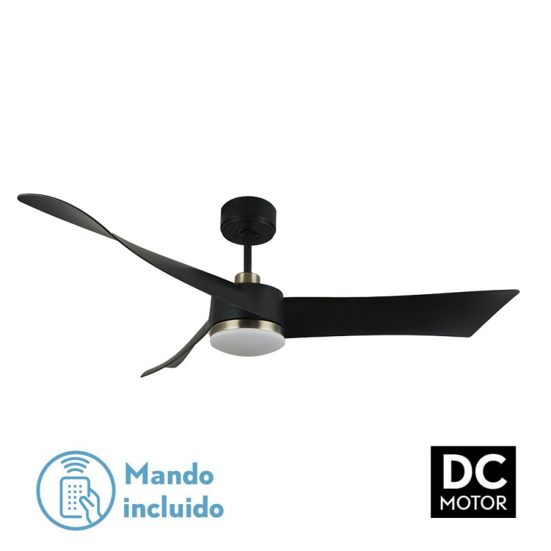 VENTILADOR DC TEMPEL 26W NEGRO/CUERO 3 ASPAS 132D 6VEL - Ventiladores - 1