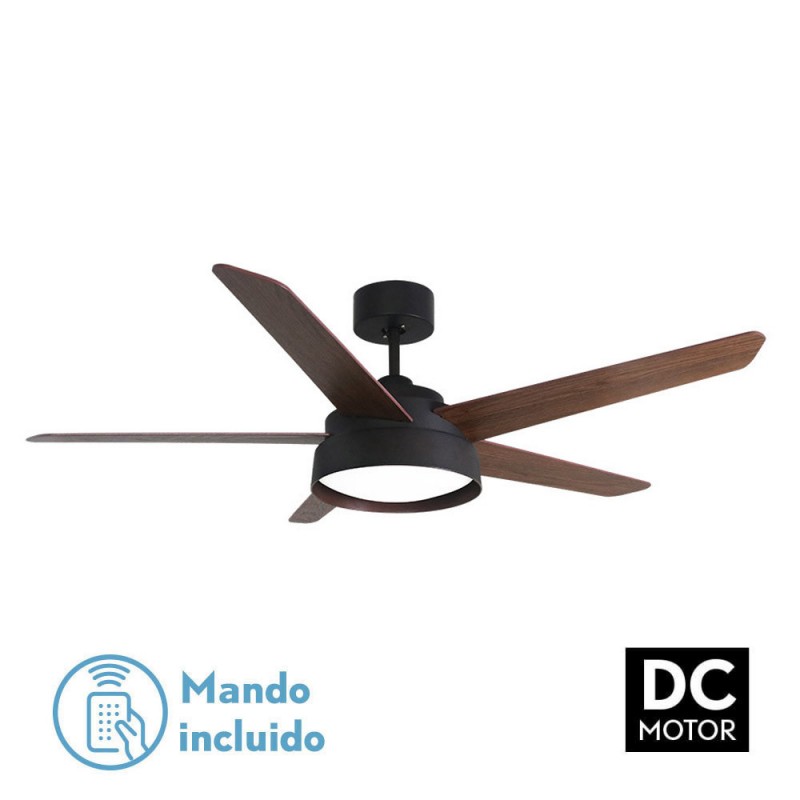 VENTILADOR 25W DC MARRON LEBECHE 5 ASPAS REV. NOGAL/ROBLE - Ventiladores - 1