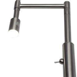 PIE DE SALON CENTAURI 1XE27 NIQUEL C/ PANT BLANCA LECTOR 3W 4000K 161X35X35 CM - Lampara de pie - 3