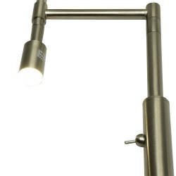 PIE DE SALON CENTAURI 1XE27 CUERO C/PANT BEIS LECTOR 3W 4000K 161X35X35 CM - Lampara de pie - 3