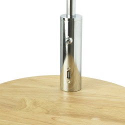 PIE DE SALON SIRIO C/MESA Y CONEX.USB 1XE27 CROMO C/ PANT BLANCA (164X40X40)(24X40X40) CM - Lampara de pie - 2