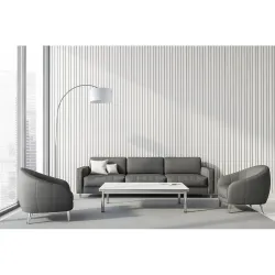 Pie De Salon Polux 1xe27 Niquel C/pant Blanca (165x90x34)(18x34x34) Cm - Standing lamps - 2
