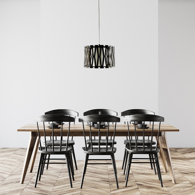 Colgante Cipres 1xe27 Madera Cafe Regx30x30 Cm - Pendants - 2
