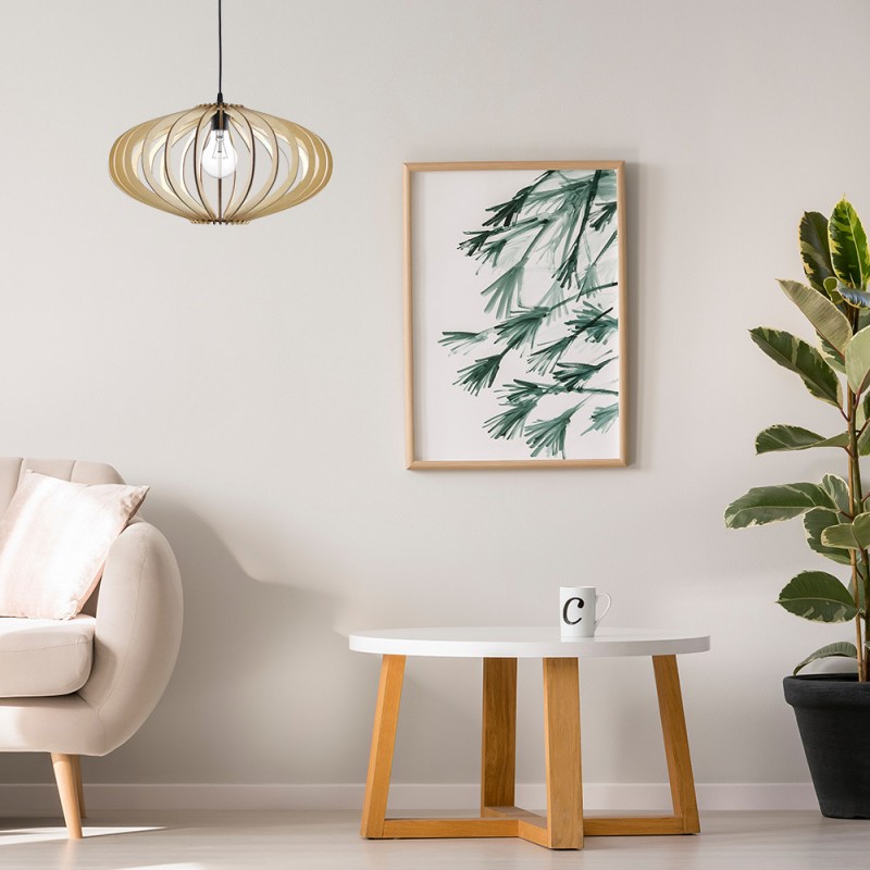 Colgante Sapelli 1xe27 Madera Natural Regx45x45 Cm - Pendants - 2