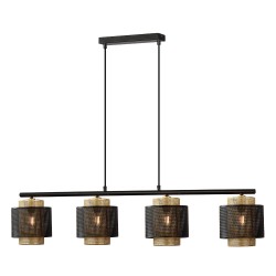 Lampara Kyoto 4xe27 Negro/oro Regx106x16 Cm - Lámparas - 2