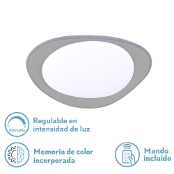 Plafon 48w Daire Gris 3000-4000-6500k 3744lm  7,5x45x45cm Remoto+reg.int+memoria - Ceiling Lights - 2