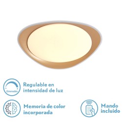 Plafon 48w Daire Oro 3000-4000-6500k 3744lm  7,5x45x45cm Remoto+reg.int+memoria - Plafones - 2
