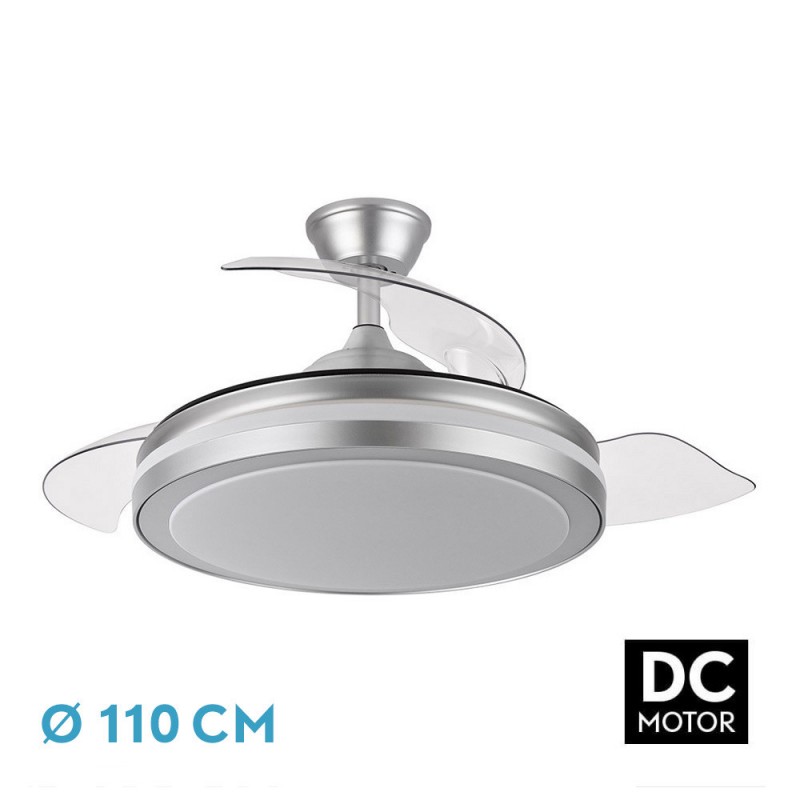 VENTILADOR DC ESPARTA 72W 6120LM PLATA 110D - Ventiladores - 1