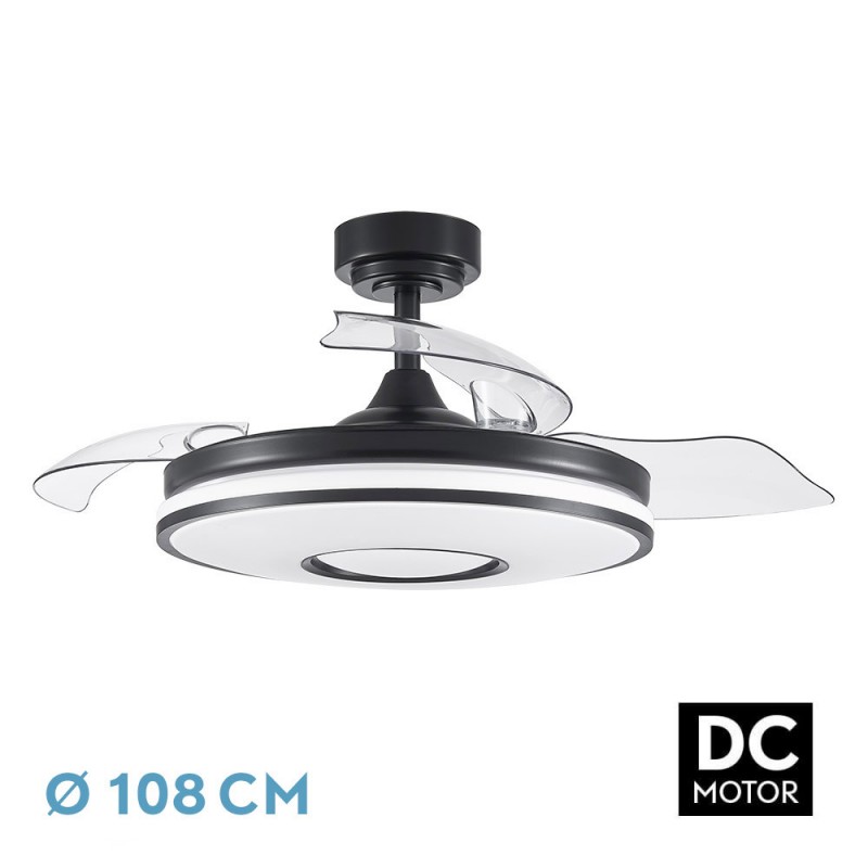 VENTILADOR DC DANI 72W 7200LM NEGRO 3ASPAS - Ventiladores - 1