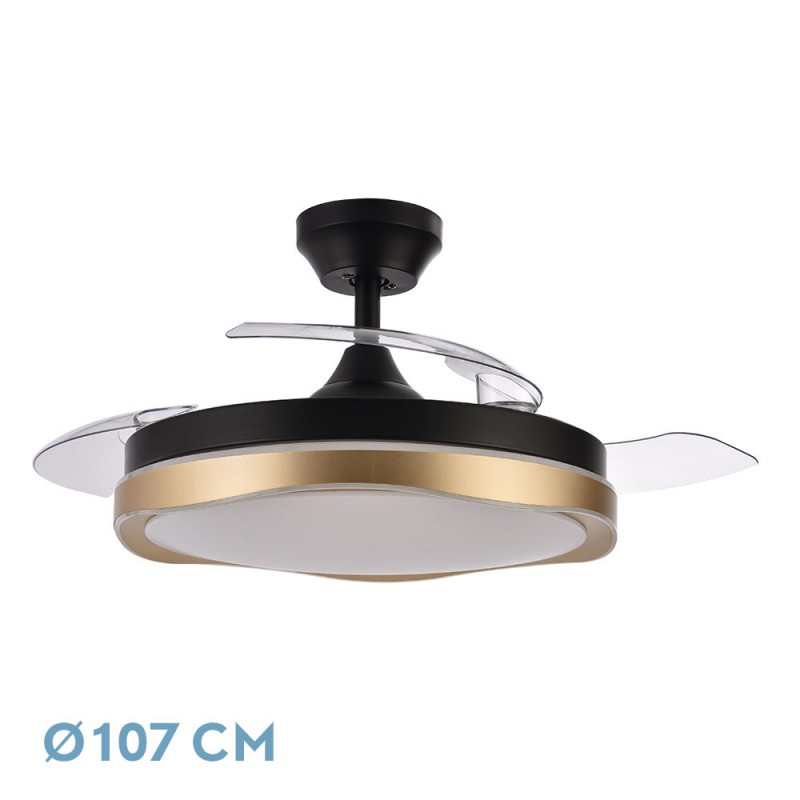 VENTILADOR DC BLONDI NEGRO/ORO - Inicio - 1