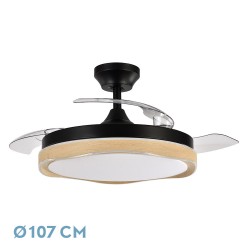 VENTILADOR DC BLONDI NEGRO/MADERA - Ventiladores - 1