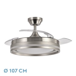 VENTILADOR DC CERRATO NIQUEL 72W 3ASPAS DESPLEGABLES 107D - Fans - 1