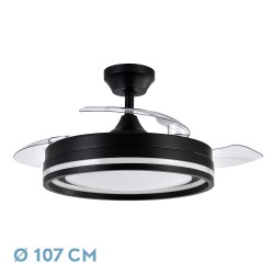 VENTILADOR DC CERRATO NEGRO 72W 3ASPAS  107D - Ventiladores - 1