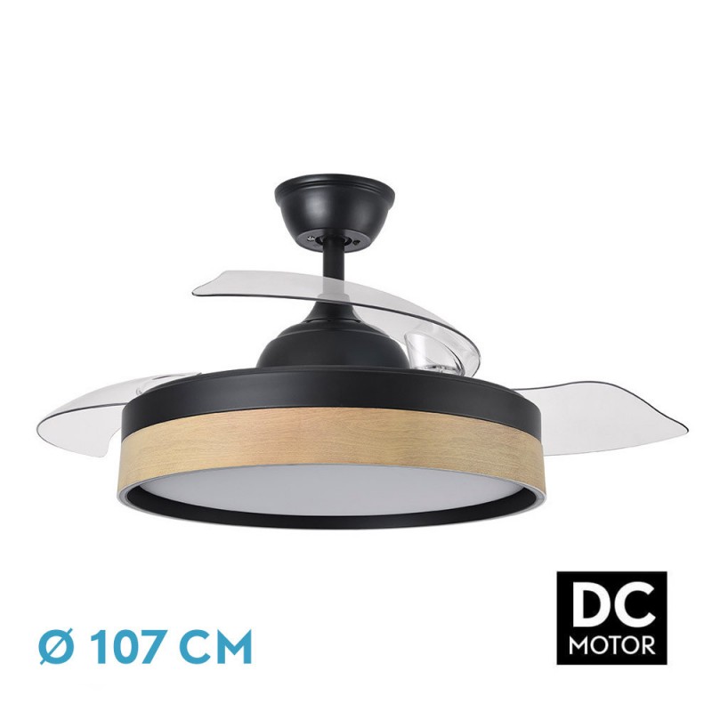 VENTILADOR DC IGLU 72W 6120LM NEGRO/HAYA 3ASP. - Ventiladores - 1