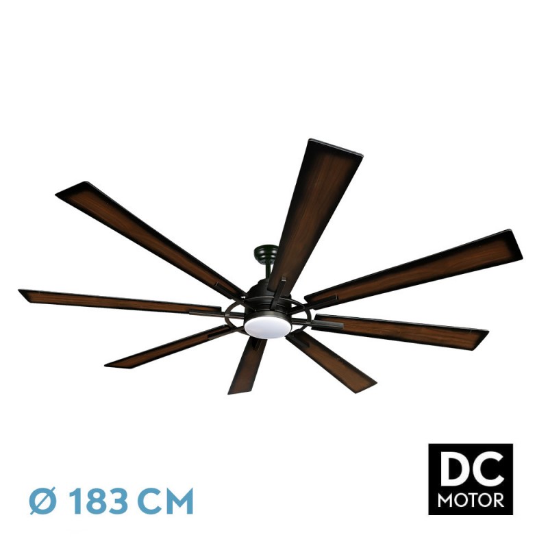 VENTILADOR DC FUSION 24W NEGRO/ROBLE 8ASPAS183D REGULABLE INTENSIDAD - Fans - 1