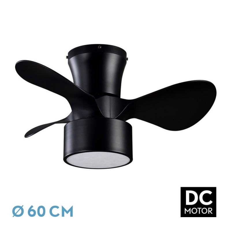 VENTILADOR DC 24W KOS NEGRO 3 ASPAS 60D 6 VEL. - Ventiladores - 1