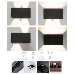 DAVOS  APLIQUE EXTERIOR LED 4*6W NEGRO ARENADO - Exterior - 2