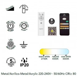 Lámpara colgante Niseko II LED App + mando - 30w Mantra 38cm - Colgantes - 3