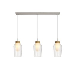 MANTRA NORA Colgante Blanco y Madera 3L - Lamps - 2