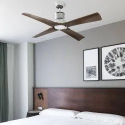 WINCHE Ventilador de techo cromo o negro con motor DC IoT opcion wifi y luz - Ventiladores - 7