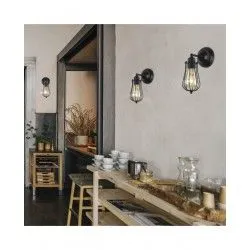 APLIQUE VINTAGE NEGRO 1 X 60W E-27 - Aplique de pared - 1