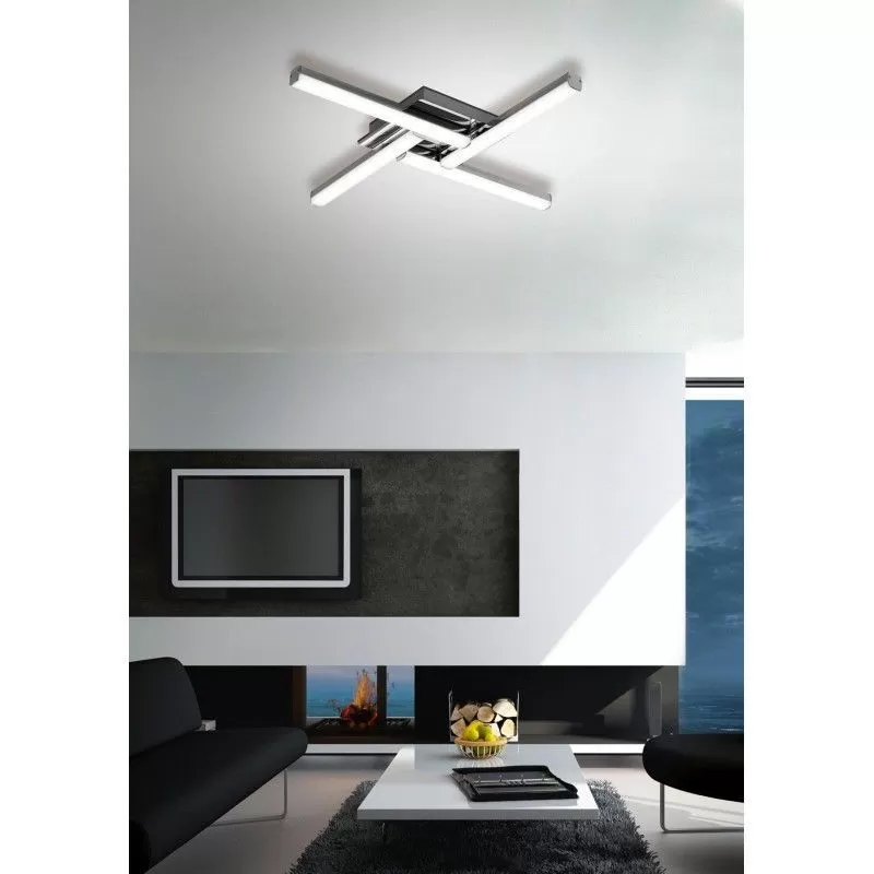 Plafón LED cromado 4 brazos - Plafones - 1