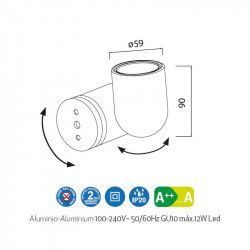 FOCO/APLIQUE IOS GU10 LED - MANTRA - Wall Applique - 6