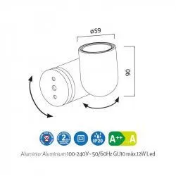 FOCO/APLIQUE IOS GU10 LED - MANTRA - Aplique de pared - 6